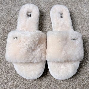 New! UGG Women's Cozette Slide Slippers, Color: Natural (Off-White), Size: 7